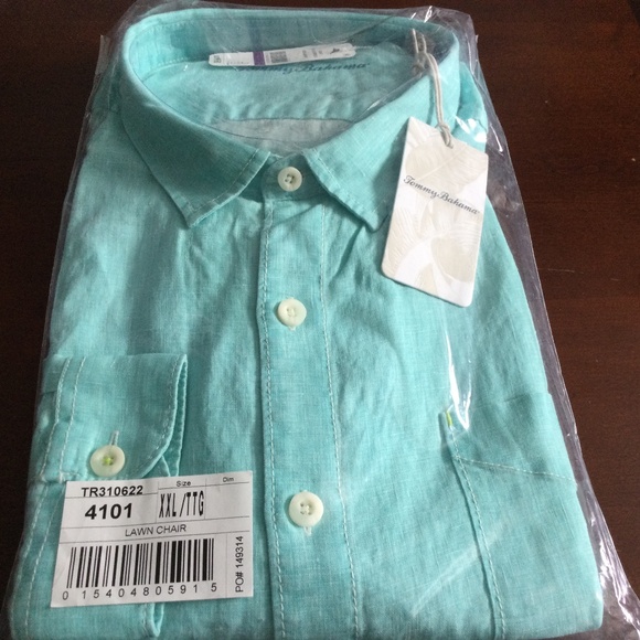 Tommy Bahama Sea Glass Breeze Lone Sleeve Linen Shirt   New - Picture 1 of 14